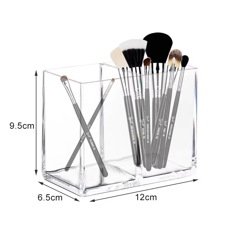Cotton Swab Organizer Storage Bamboo Cover Acrylic round Organizer Makeup Storage Box Container Organizadores צמר גפן אחסון