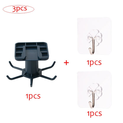 Organizador Rotativo para Armários de Cozinha – Suporte Multiusos com Ganchos