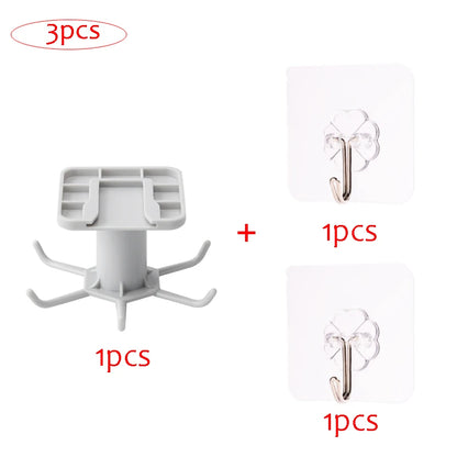 Organizador Rotativo para Armários de Cozinha – Suporte Multiusos com Ganchos