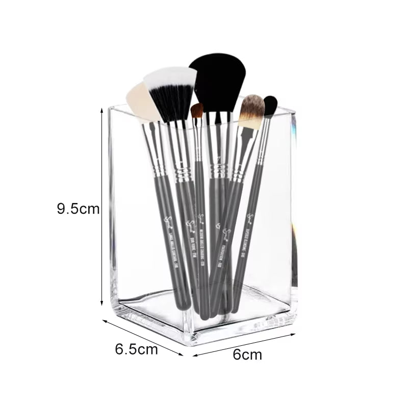 Cotton Swab Organizer Storage Bamboo Cover Acrylic round Organizer Makeup Storage Box Container Organizadores צמר גפן אחסון